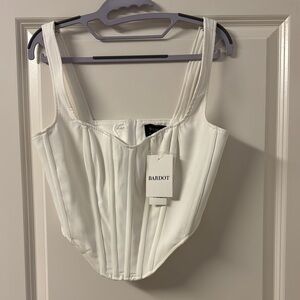 Bardot White Corset Crop Top